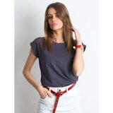 Fashion Hunters Obična ženska majica od grafita | ePonuda.com