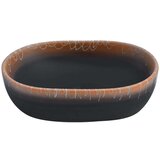 Nadgradni umivaonik crno-narančasti ovalni 47x33x13 cm keramika | shoptok.hr
