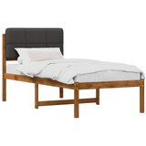  Krevetni okvir s tapiciranim uzglavljem Prirodna i tamnosiva - Prirodna i tamnosiva 80 x 200 cm | shoptok.hr