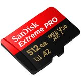  ..SanDisk Extreme Pro 512GB 200 MB/s micro SDXC UHS-I, U3, V30, A2, C10+ SD Adapter | Eponuda.ba