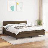  The Living Store Box spring postelja z vzmetnico temno rjava 160x200 cm blago - Box Spring Postelja, (21448764) Cene