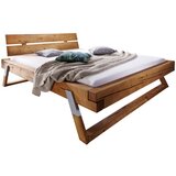 Livetastic postelja iz tramov 180 cm x 200 cm , les barve hrasta, barve medu | Shoptok.si