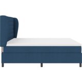  Box Spring Postelja z Blazino Modra 200x200 cm Tkanina, (22051539) | Shoptok.si