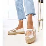 Gemre White espadrilles with embroidery on a platform Lorina | shoptok.hr