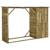 vidaXL vrtna lopa za drva in orodje borovina 253x80x170 cm | Shoptok.si