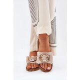 Boto Flat Women's Slippers With Decorative Detail Beige Nellodra Cene