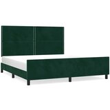  Okvir za krevet bez madraca tamnozeleni 200x200 cm baršunasti | shoptok.hr