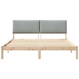  Okvir kreveta s uzglavljem Smeđa i svijetlo siva 180 x 200 cm | shoptok.hr