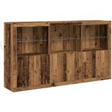 vidaXL stranski stoli z LED lučmi Stari les 181.5x37x100 cm Umetni les, (22122915) Cene