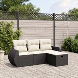  4-dijelni set vrtnih sofa od poliratana s jastucima crni | shoptok.hr