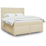  Krevet s oprugama i madracem krem 180x200 cm od tkanine | shoptok.hr