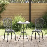 vidaXL 3-delni črni vrtni bistro set iz litega aluminija, (22016134) Cene