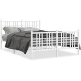  Metalni okvir kreveta uzglavlje i podnožje bijeli 120x200 cm | shoptok.hr