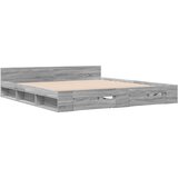  Okvir za krevet s ladicama boja hrasta 200x200 cm drveni Siva 200 x 200 cm | shoptok.hr