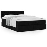  Otomanski krevet s madracem crni 140x190cm od tkanine | shoptok.hr