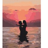  Slika za samostalno slikanje - Lovers against the backdrop of the setting sun 40x50 | shoptok.hr