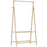 vidaXL Stojalo za oblačila s policami 96x45,5x150,5 cm bambus | Shoptok.si