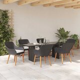  Vrtni set za objed s jastukom 7 pcs Crna poliratan | shoptok.hr