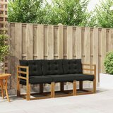  Set vanjskih sofa s jastukom 3 pcs Prirodna i crna | Eponuda.com
