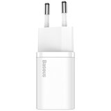 Baseus Super Si brzi punjač adapter, 1C, 25W, USB-C-USB-C 1 m kabel, bijeli | shoptok.hr