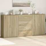 vidaXL Komoda 3 kosi sonoma hrast 60x31x84 cm inženirski les Cene