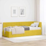 vidaXL kutni okvir kreveta s madracem žuta 80 x 200 cm baršun | shoptok.hr