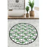 Green Panda prostirka za kupatilo, 100cm, zeleno-bijela