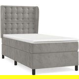 Box spring postelja z vzmetnico svetlo siva 80x200 cm žamet, (20790588) | Shoptok.si