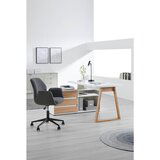 Stylife kotna pisalna miza leseni material bela, hrast artisan | Shoptok.si