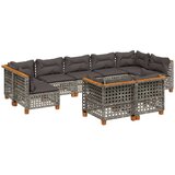 9-dijelni set vrtnih sofa od poliratana s jastucima sivi | shoptok.hr