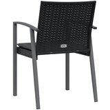  Vrtne stolice s jastucima 6 kom crne 56,5x57x83 cm poliratan | shoptok.hr