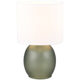 Tri O Bela/zelena namizna svetilka s tekstilnim senčnikom (višina 29 cm) Vela – | Shoptok.si