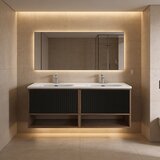 Hanah home kupatilski ormarić sa lavaboom elegant, 120 cm, hrast milling / srebrni Cene
