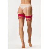 Hunkemöller Nogavice za podvezice Red Hearts 15 DEN | Shoptok.si