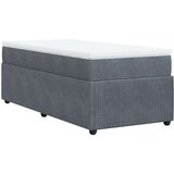 Box spring krevet s madracem tamnosivi 90x200 cm baršunasti | shoptok.hr