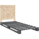  Okvir za krevet s uzglavljem sivi 90x200 cm masivna borovina | shoptok.hr