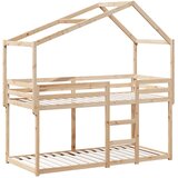 Krevet na kat s krovom 90 x 200 cm od masivne borovine | shoptok.hr