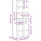  Visoka komoda boja hrasta 70x42,5x185 cm od konstruiranog drva | shoptok.hr