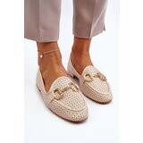Boto Women's flat-heeled moccasins with beige decoration Iluvana | Shoptok.si