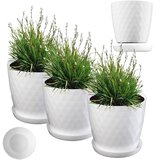 KADAX cvetlični lonec, sadilnik, pokrov, 18 cm, stojalo za rože, bela plastika, 3 kosi., (5000353590) Cene