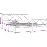  Metalni okvir kreveta uzglavlje i podnožje bijeli 193x203 cm | shoptok.hr