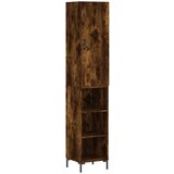 Maison Chic Visoka omara - Komoda - Predalnik dimljeni hrast 34,5x34x180 cm inženirski les, (21718863) Cene