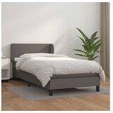  Box spring postelja z vzmetnico siva 80x200 cm umetno usnje | Shoptok.si