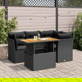 Maison Chic Seti vrtnega pohištva - Vrtna garnitura - Vrtni pohištvo set 5-delna z blazinami črn poli ratan, (21816972) | Shoptok.si