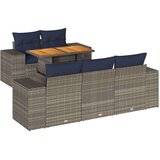 vidaXL 6-dijelni set vrtnih sofa od poliratana s jastucima sivi | shoptok.hr