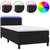  Box spring postelja z vzmetnico LED črna 80x200 cm žamet, (20727268) | Shoptok.si