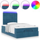 vidaXL Otomanski posteljni okvir z vzmetnicami moder 120x200cm žamet, (21609913) | Shoptok.si