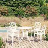  5-dijelni bistro set od lijevanog aluminija bijeli | shoptok.hr