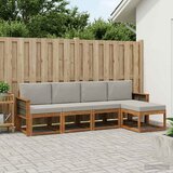 Set vanjskih sofa 5 pcs Prirodna i svjetlosiva Poliester | Eponuda.com