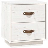  Noćni ormarići 2 kom bijeli 40 x 34 x 45 cm od masivne borovine | shoptok.hr